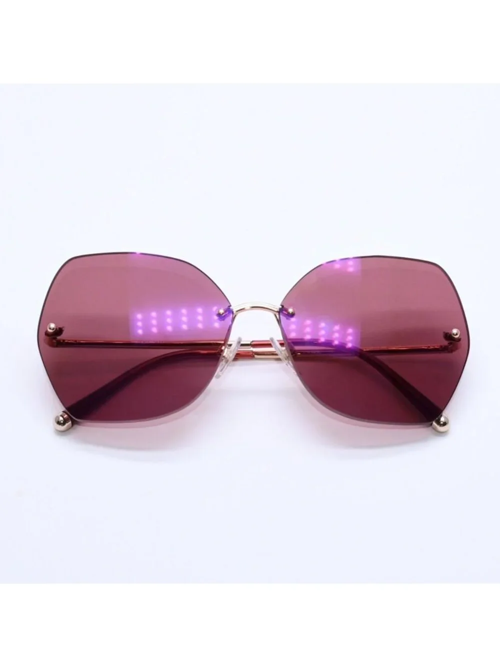 Dolce & Gabbana Sunglasses Pink Lens Gold Temple Eyewear